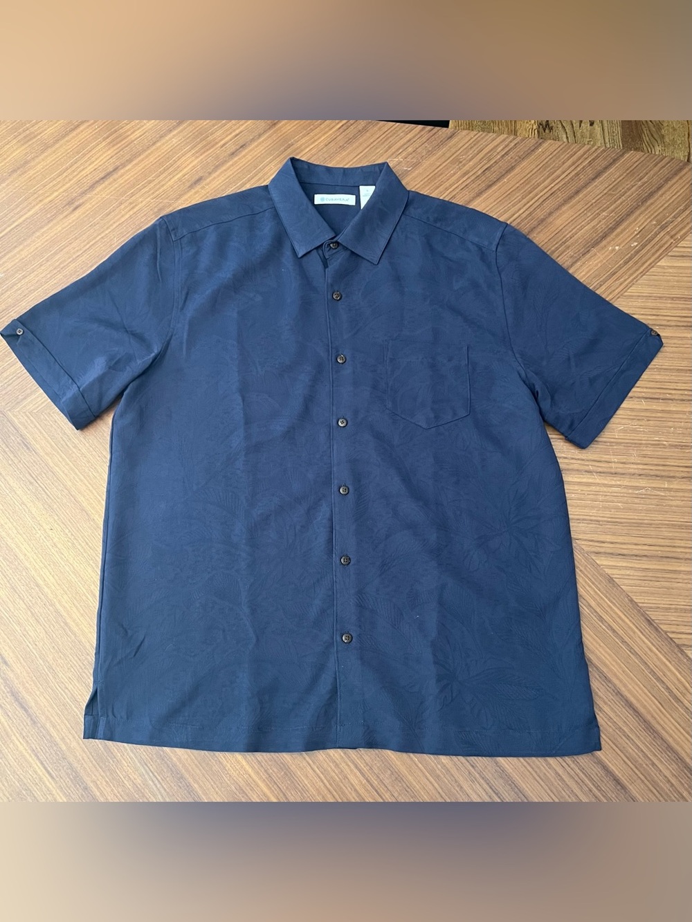Cubavera Navy Short-Sleeve Button-Down Shirt